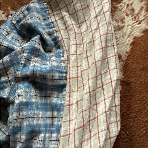 Papermoon Checkered Plaid Shirt in Blue and Beige - Picture 4 of 4
